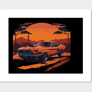 classic Ford Mustang  car Posters and Art